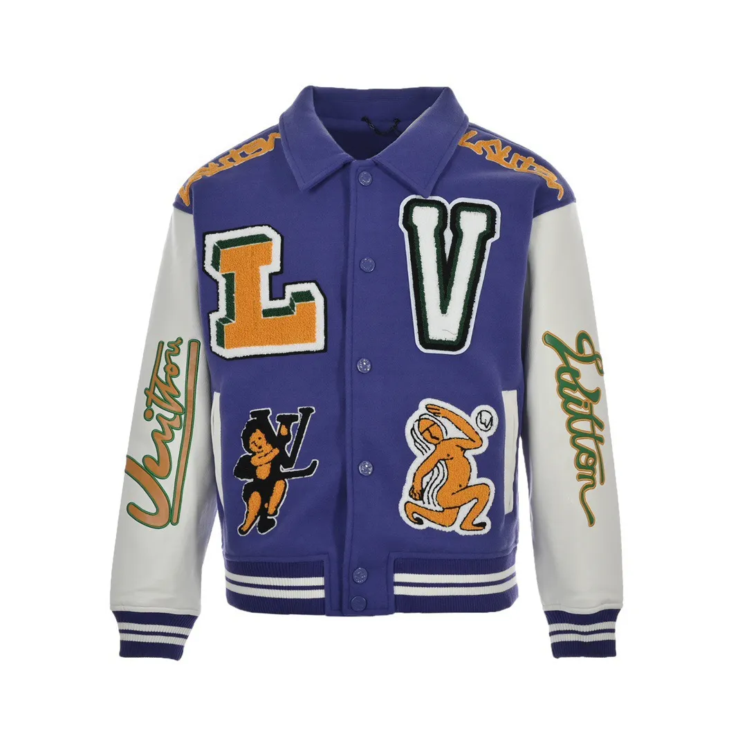 Louis Vuitton/Louis Vuitton 22Fw towel embroidered letter frog baseball jacket